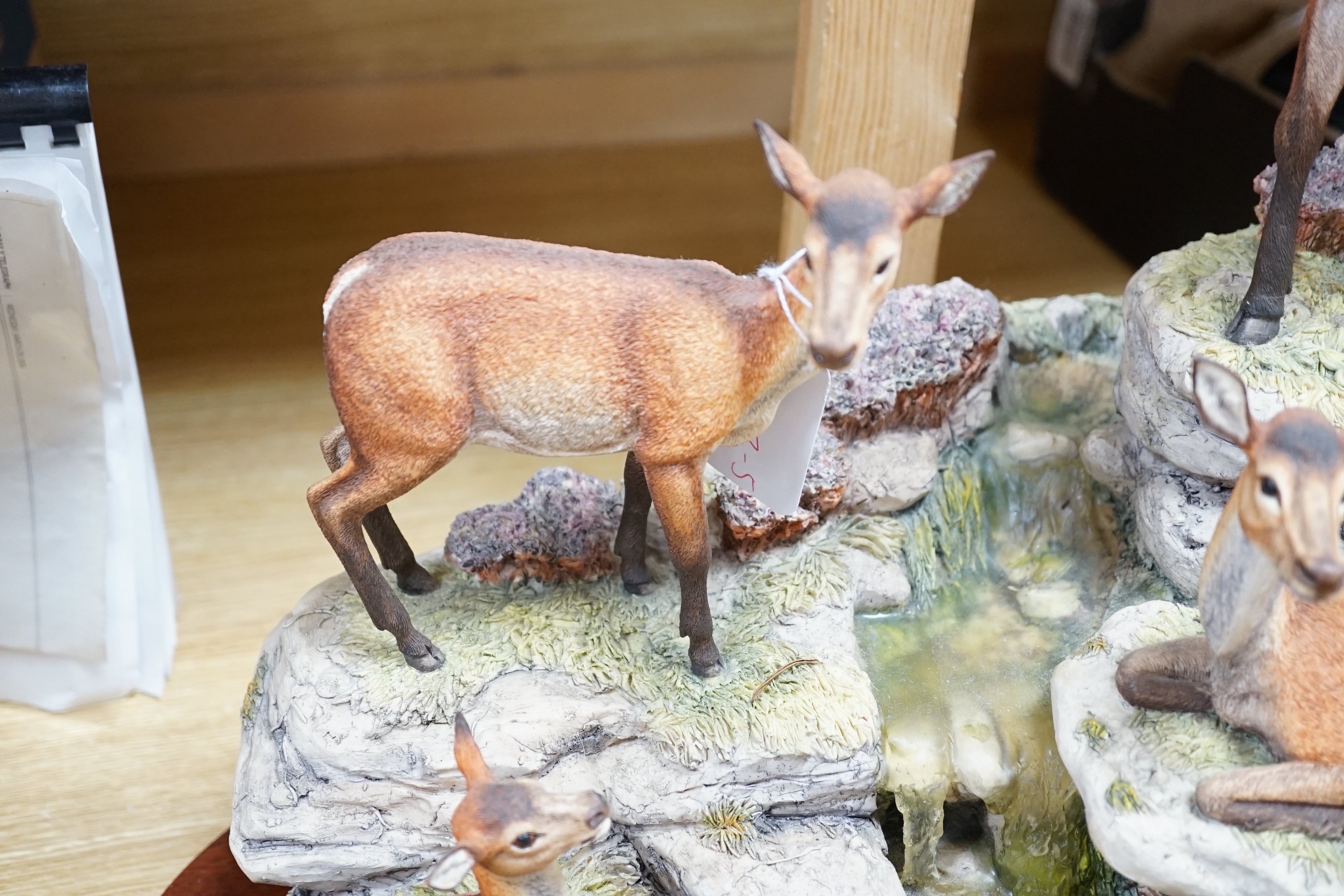 A Border Fine Arts group ‘Monarch of Glen Mhor’, 43cm including stand